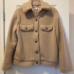 Max Studio Tan Sherpa Jacket Size S